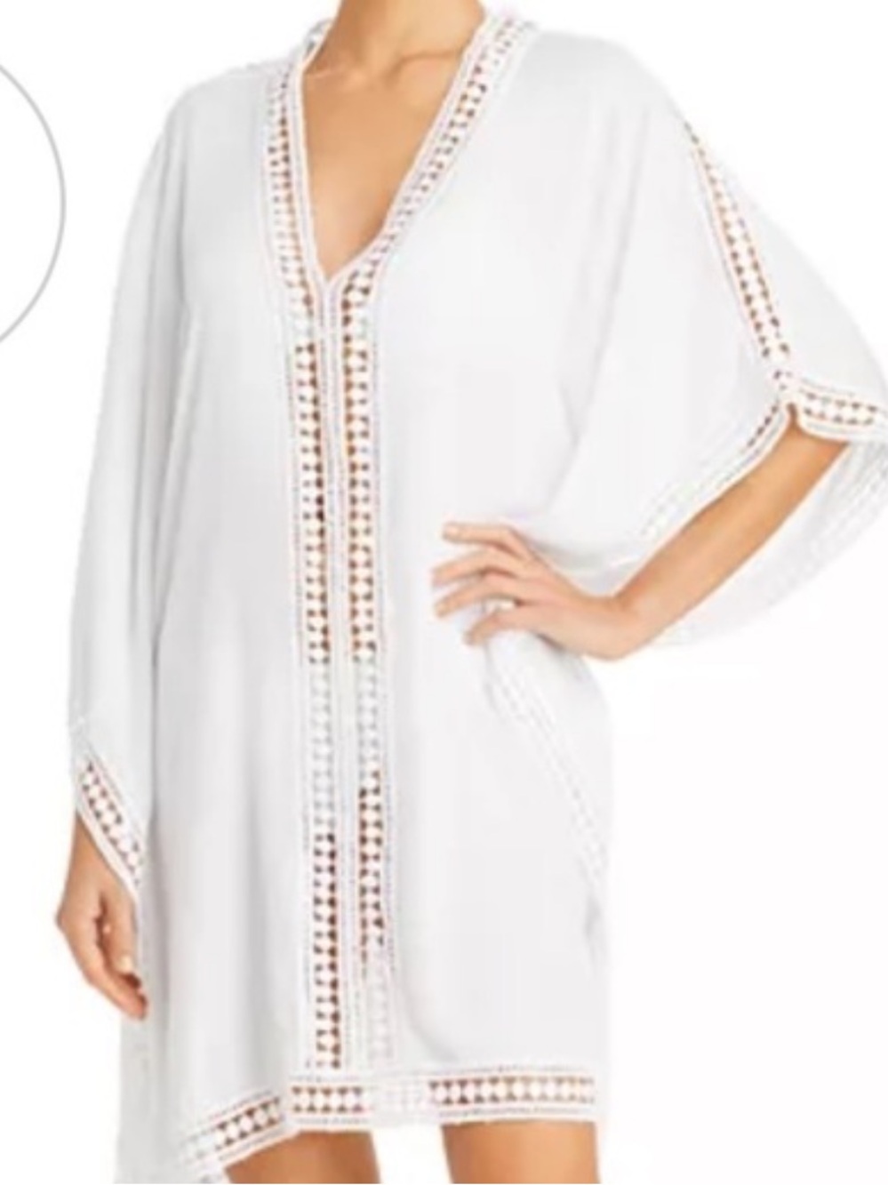 EUC Tommy Bahama white rayon and cotton lace trim swim cover-up medium - Picture 3 of 9